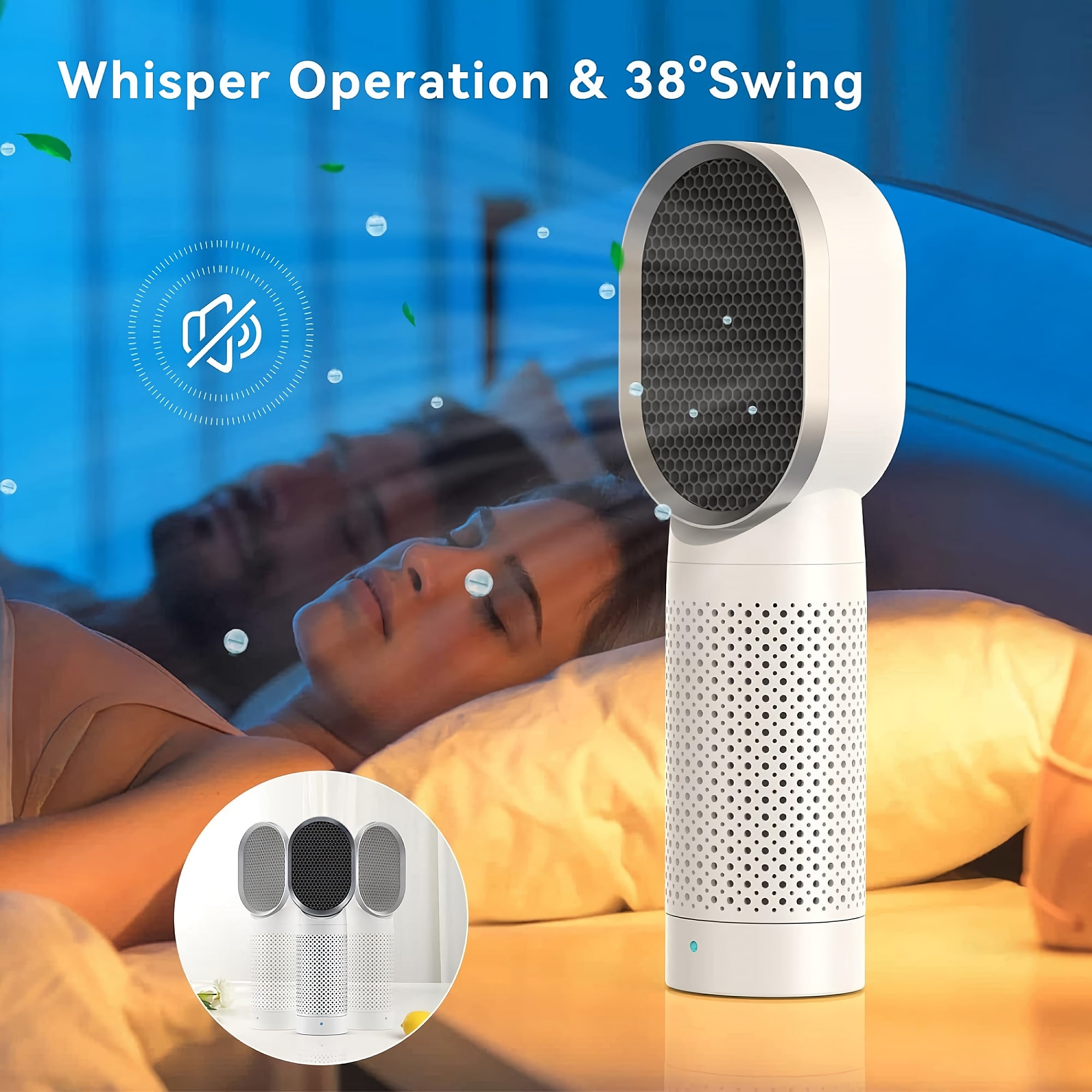 Desktop Air Purifier, Small Air Ionizer with 3 Stage Filtration System, H13 HEPA Filter, 2 Speeds for Home, Bedroom, Pets, Odor, Smoke, Pollen (White) - F001 Desktop Air Purifier, Small Air Ionizer with 3 Stage Filtration System, H13 HEPA Filter, 2 Speeds for Home, Bedroom, Pets, Odor, Smoke, Pollen (White) - F001